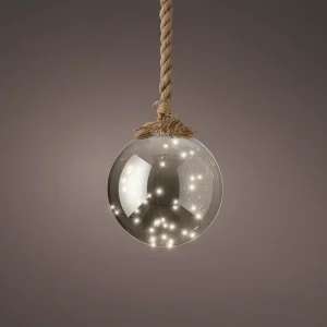 Skleněná koule s LED lampičkami d20 cm