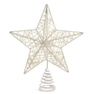 Hvězda na vrchol vánočního stromečku bílá 22 cm