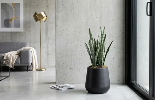 Dekorační květináč Mia černý 40x33 cm – moderní design