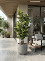 Umělý figovník Lyrata 150 cm s UV ochranou – dekorace do interiéru i exteriéru Umělý figovník Lyrata 150 cm s UV ochranou – dekorace do interiéru i exteriéru