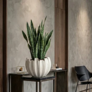 Dekorativní květináč Linea 41 × 35 cm beige