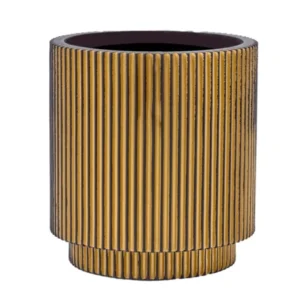 Zlatý květináč Nature Groove 17 cm s vroubkovaným povrchem